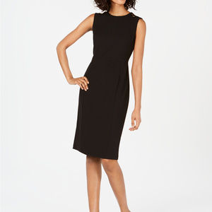 Calvin Klein Petite Women's Sheath Dress, Black 6P